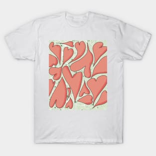 Valentine’s Day Distorted Hearts Pattern T-Shirt